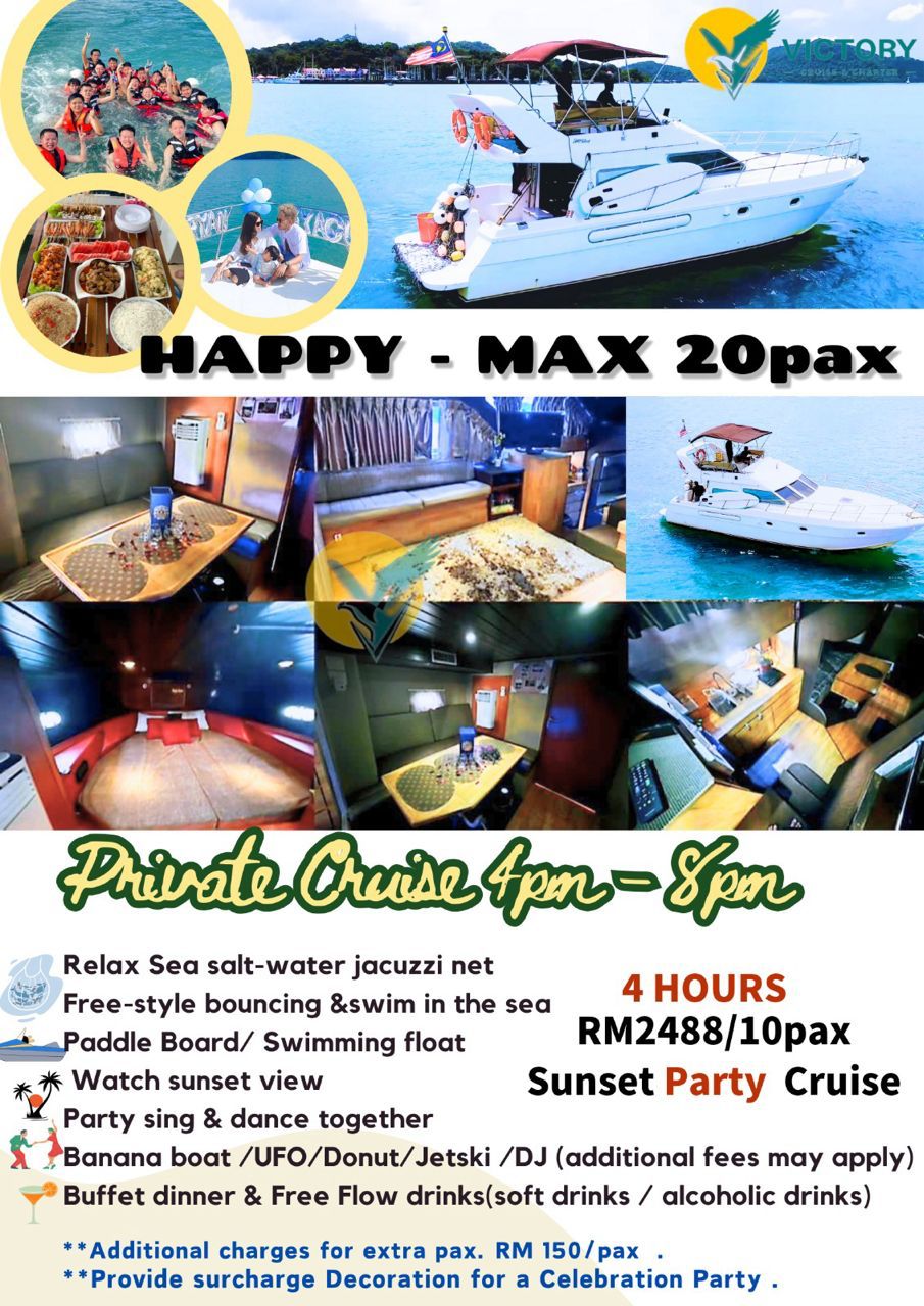 Private Sunset Party Cruise Langkawi - 10 Pax (Up to 20pax) | Happy