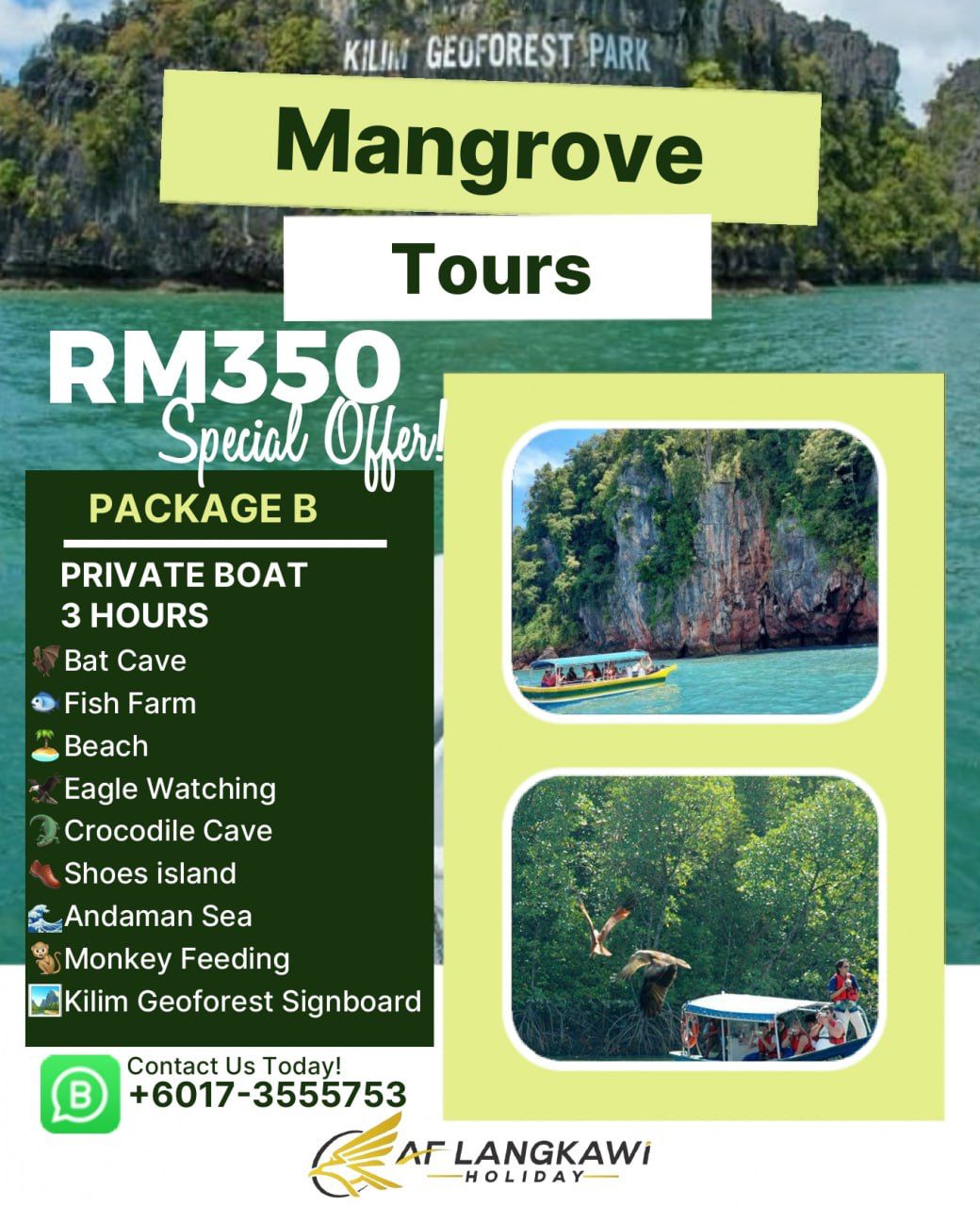 Mangrove Tour Langkawi – Kilim Geoforest Park (Private Boat) 3 Hours
