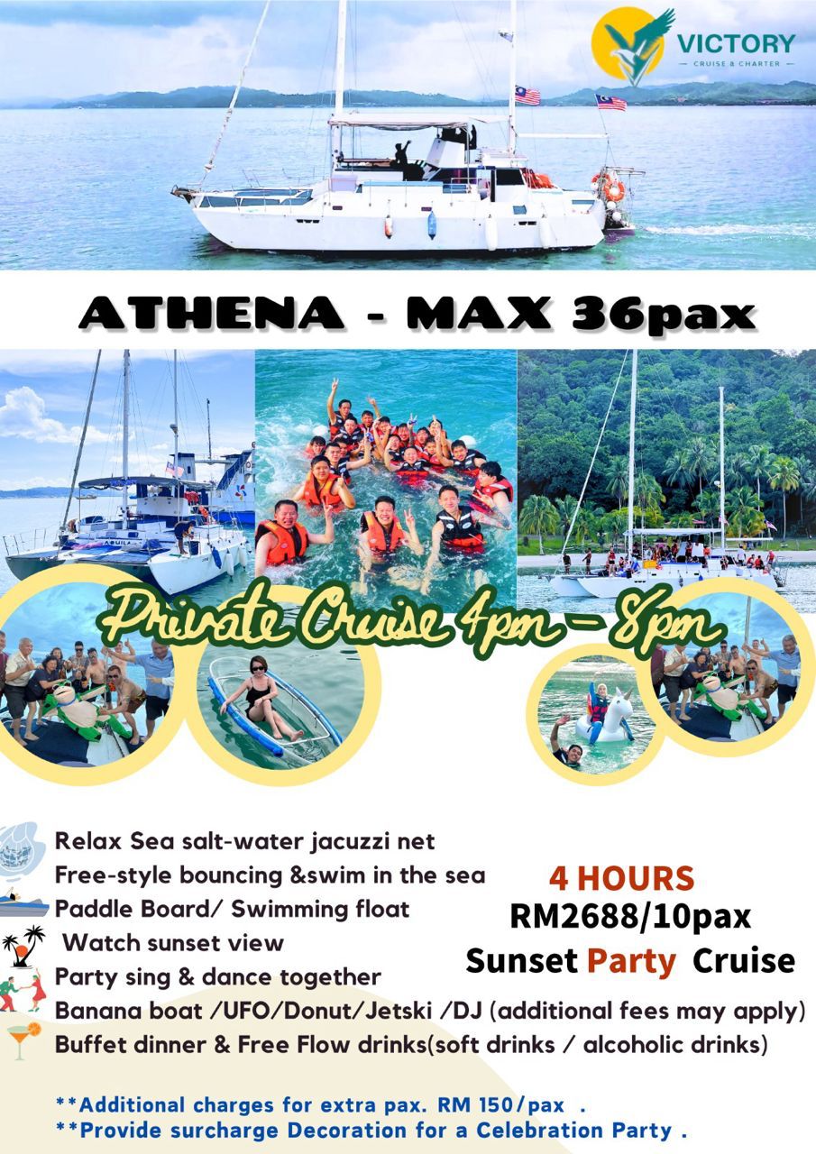 Private Sunset Party Cruise Langkawi - 10 Pax (Up to 36pax) | Athena