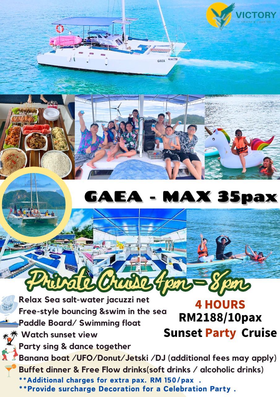 Private Sunset Party Cruise Langkawi - 10 Pax (Up to 35pax) | Gaea